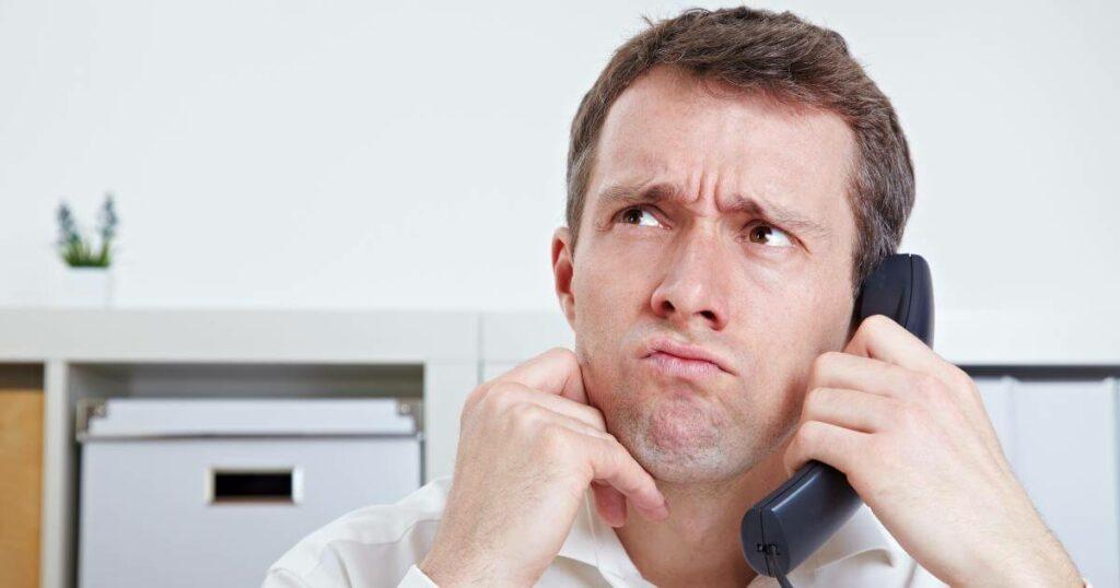concerned hiring manager making phone call