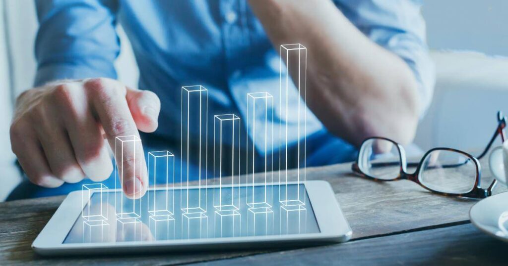 ai projection of 3d roi metrics on tablet