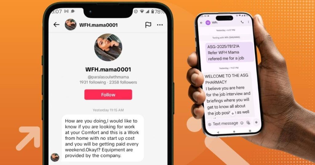 job scam text example