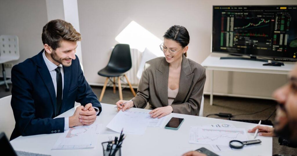 team interviewing technology partner