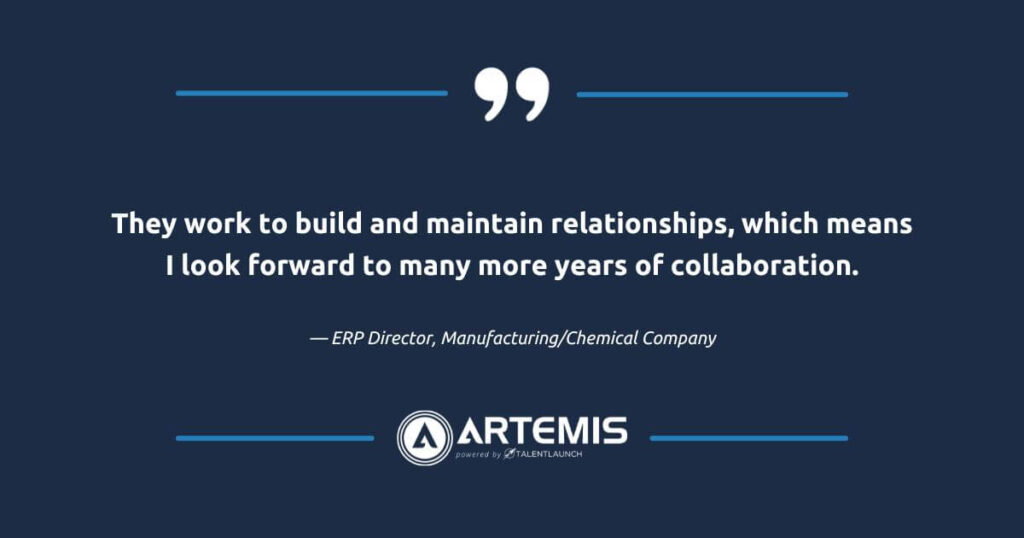an Artemis IT services consulting relationship feels like a partnership